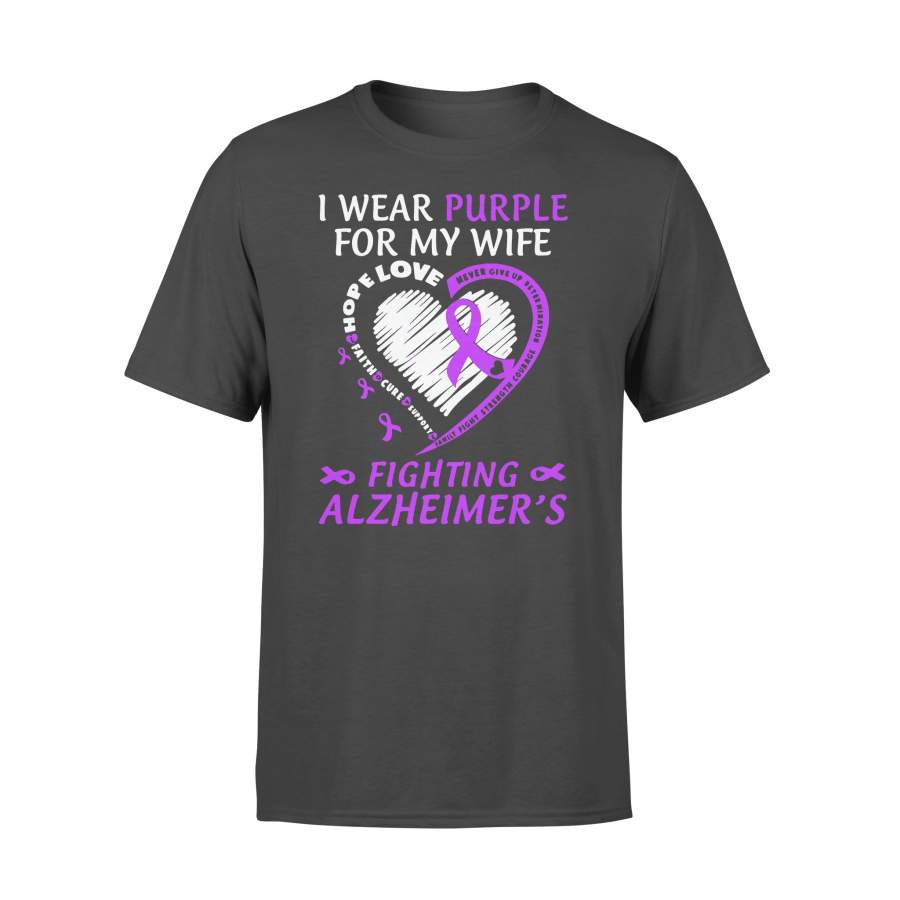 I Wear Purple For My Wife Fighting Alzheimer’s T-shirt