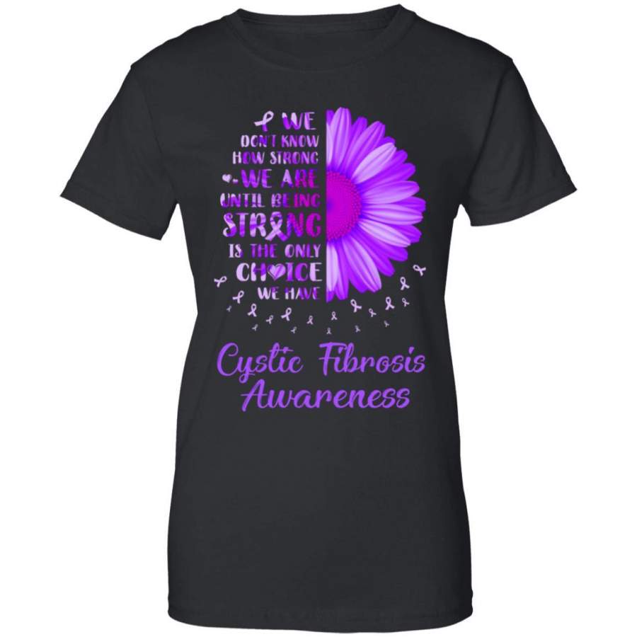 Being Strong Daisy Flower Purple Cystic Fibrosis Awareness T-shirt ...