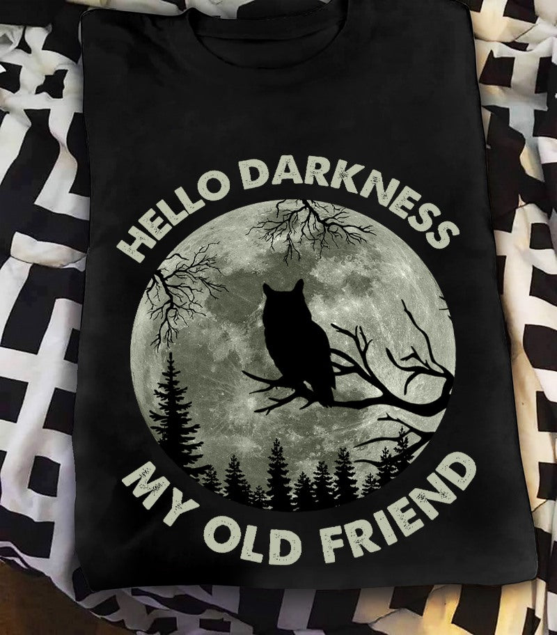 Night Moon Owl Hello Darkness My Old Friend Standard T-Shirt