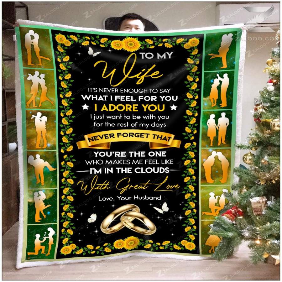 Zalooo – Custom Fleece Blanket – To my Wife – I adore you