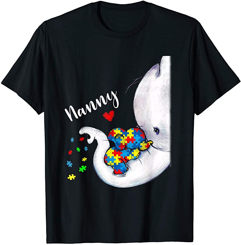 Nanny Elephant Autism Awareness Nanny Autism Gift T-Shirt