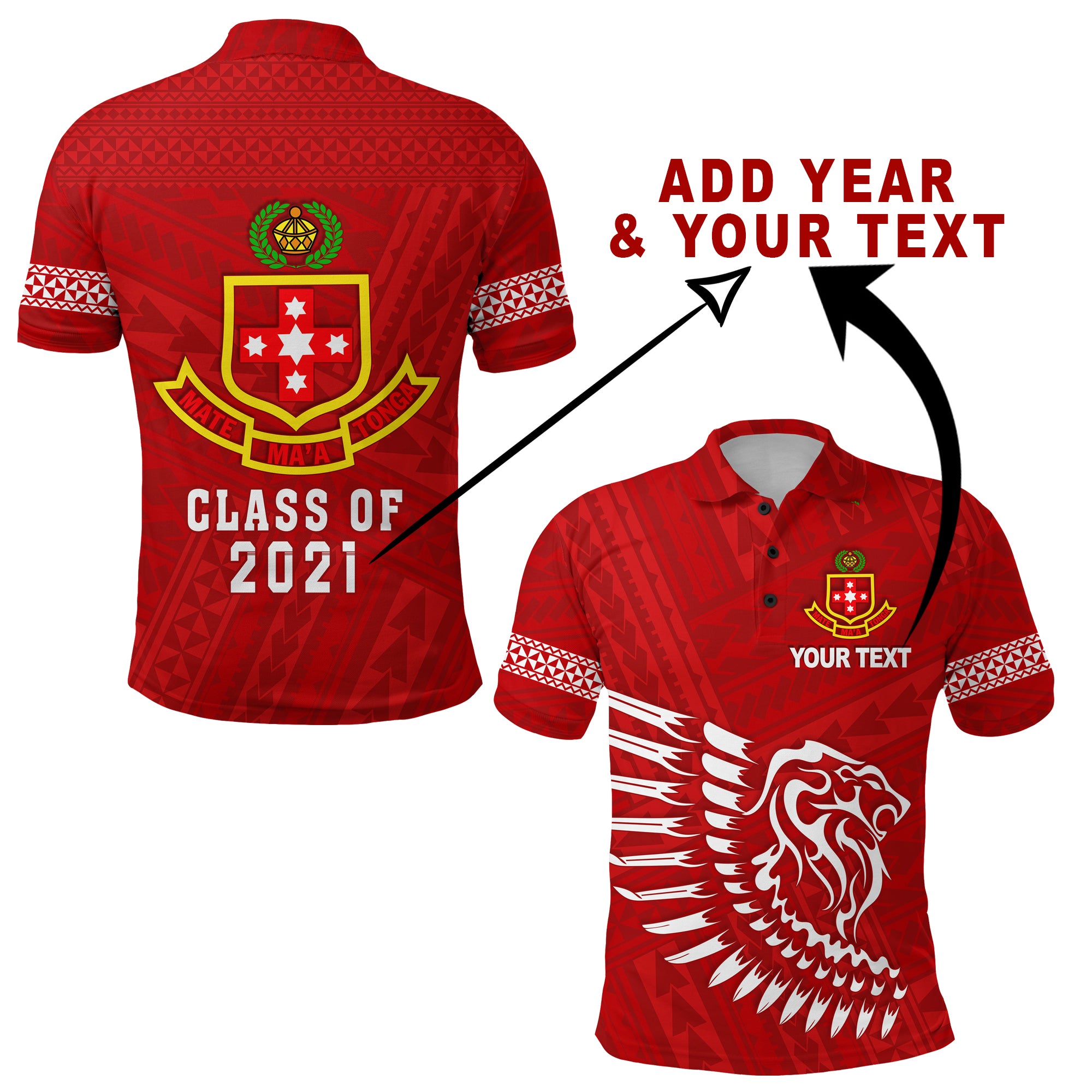 (Custom Personalised) Lion Kolisi Tonga Polo Shirt Atele – Year Class And Your Text Lt13