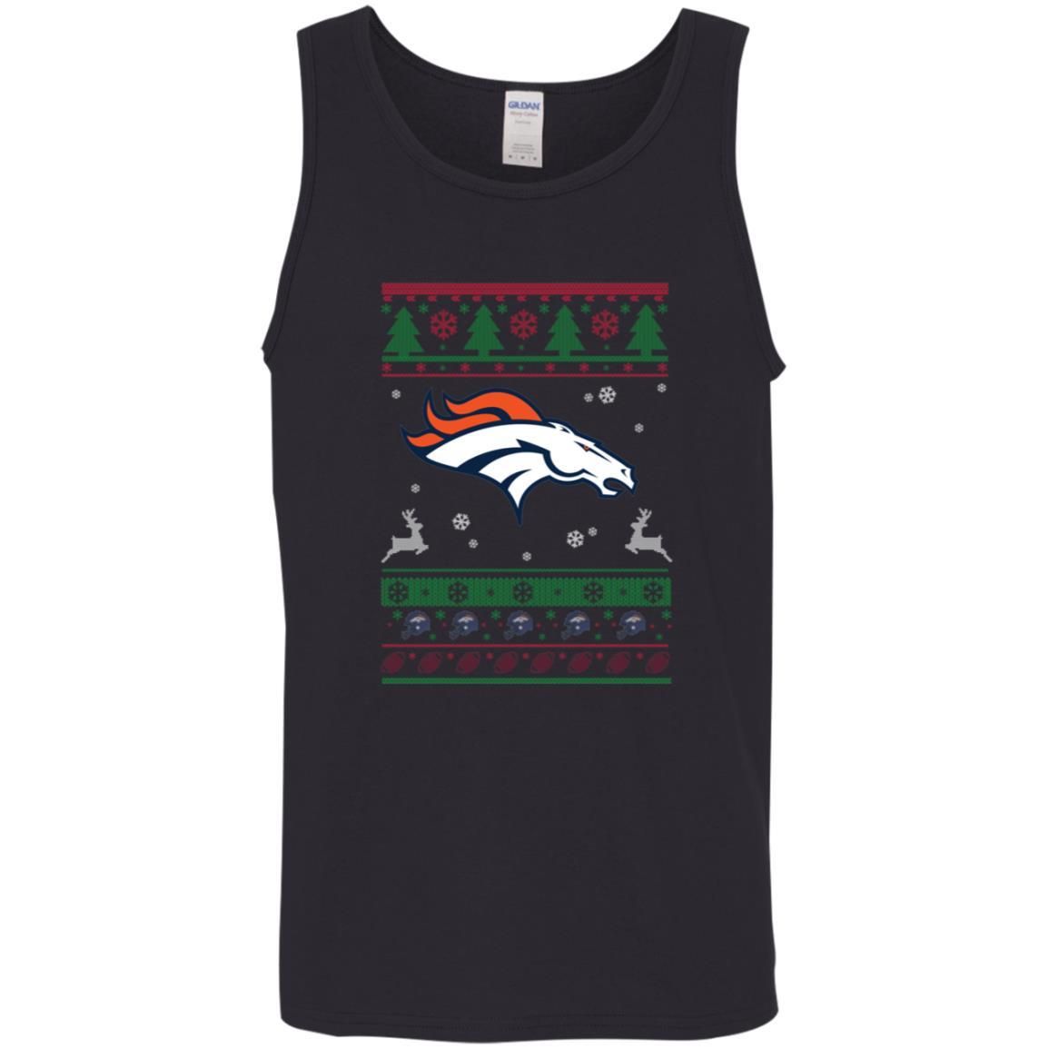 Denver Broncos Logo Football Teams Ugly Christmas Sweater Men Tank Top T-Shirt