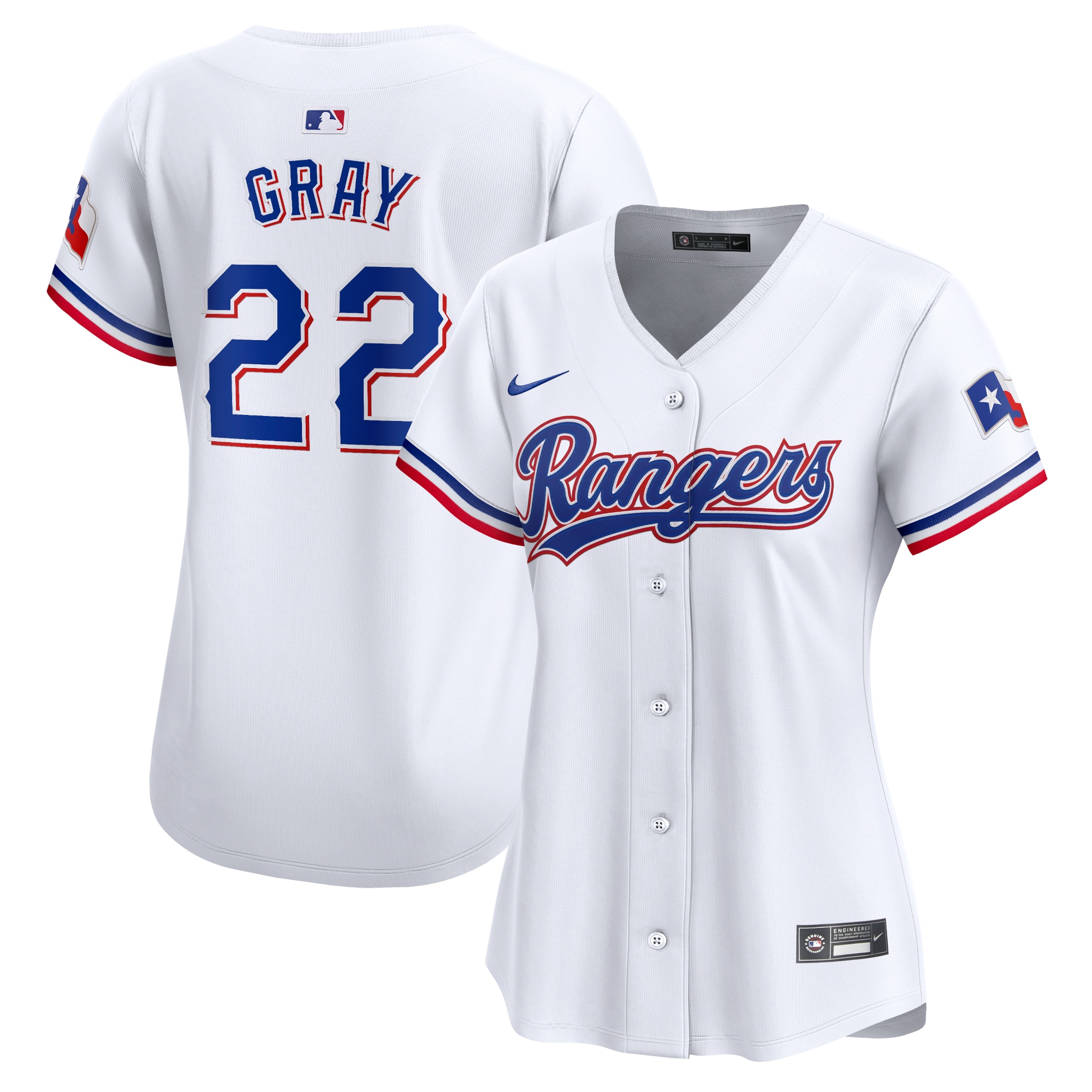 Jon Gray Texas Rangers Women's Home Limited Player Jersey – White