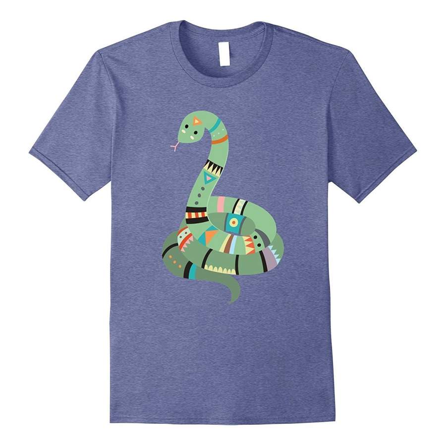 Tribal Pattern Jungle Snake Short Sleeved T-Shirt | Cheap Fashion Cute Animal Gift & T Shirt