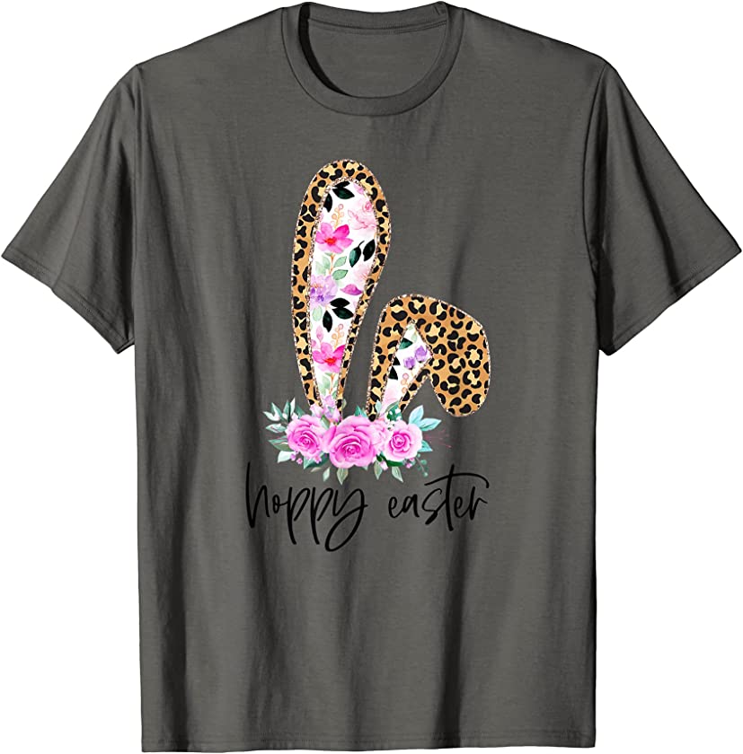 Leopard Floral Hoppy Easter & Bunny Ear Family Easter 2022 T-Shirt