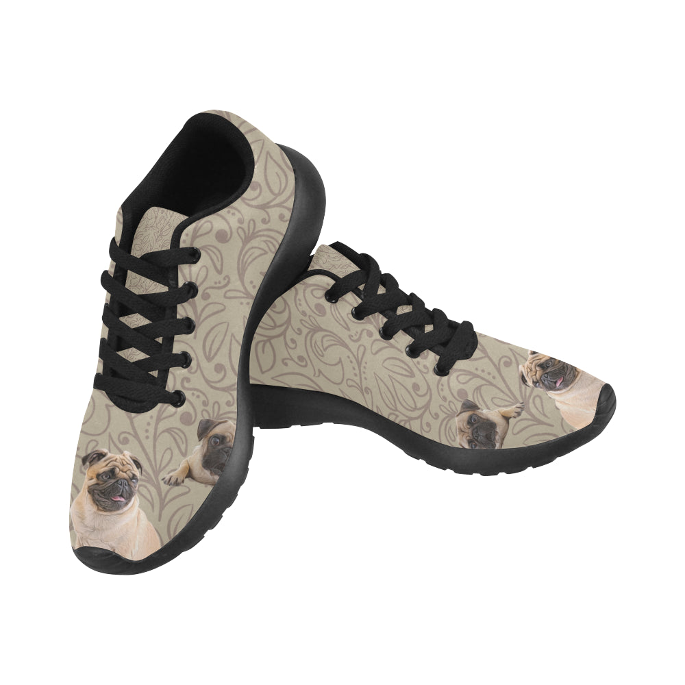 Pug Lover Black Sneakers for Women