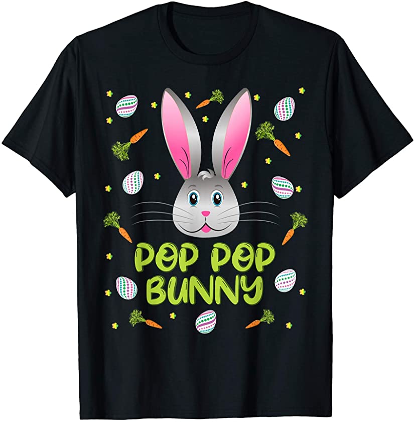 Pop-Pop Bunny Easter Rabbit Family Matching Party T-Shirt