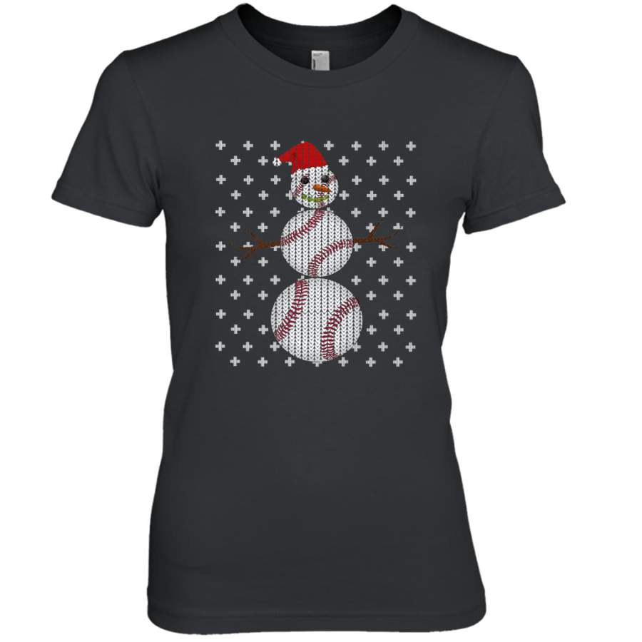 UGLY CHRISTMAS Baseball Snowman Holiday Santa Funny Men Gift Women’s Premium T-Shirt