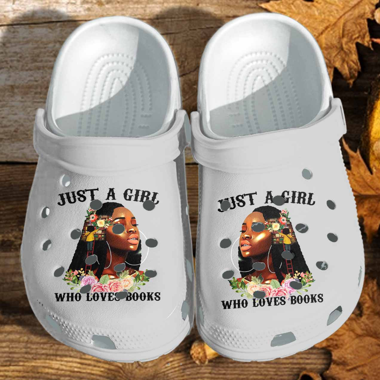 Black Girl Who Loves Book Shoes Crocs For Birthday – Black Queen Books Flower Shoes For Daughter