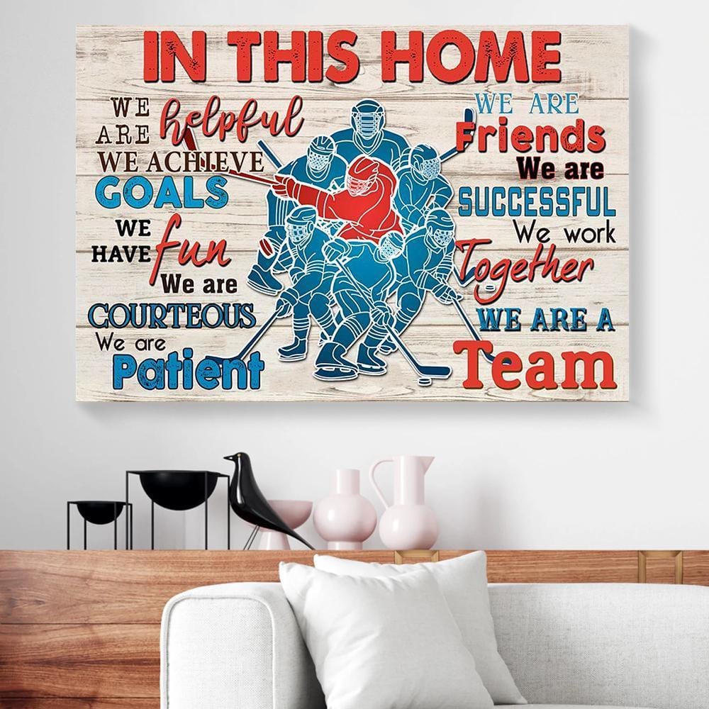 Canvas Art Prints In This Home We Are Helpful Hockey Horizontal Canvas Wall Art Artistic Wall Art Home Decoration