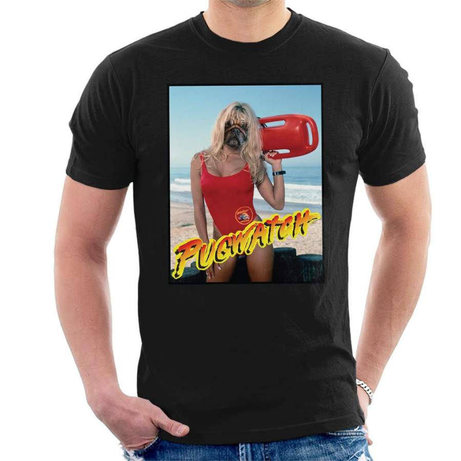 Baywatch Pug Watch Parody Men’s T-Shirt