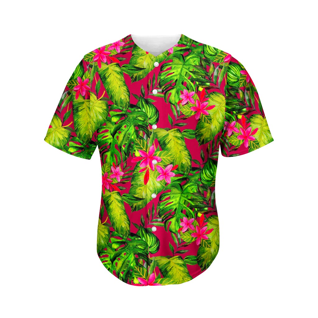 Pink Hawaii Tropical Pattern Print Baseball Jersey Ha85113