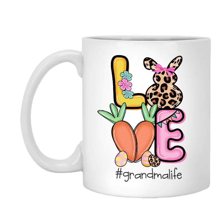 Love Grandma Life Bunny Easter Day Mug