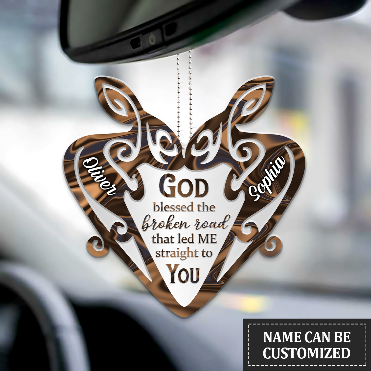 Rabbit Couple God Blessed Personalized Ornament, Premium 2-Sided Mica Car Hanging Ornament , Best Mother’S Day Gift Ideas, Personalized Mother’S Day Gift