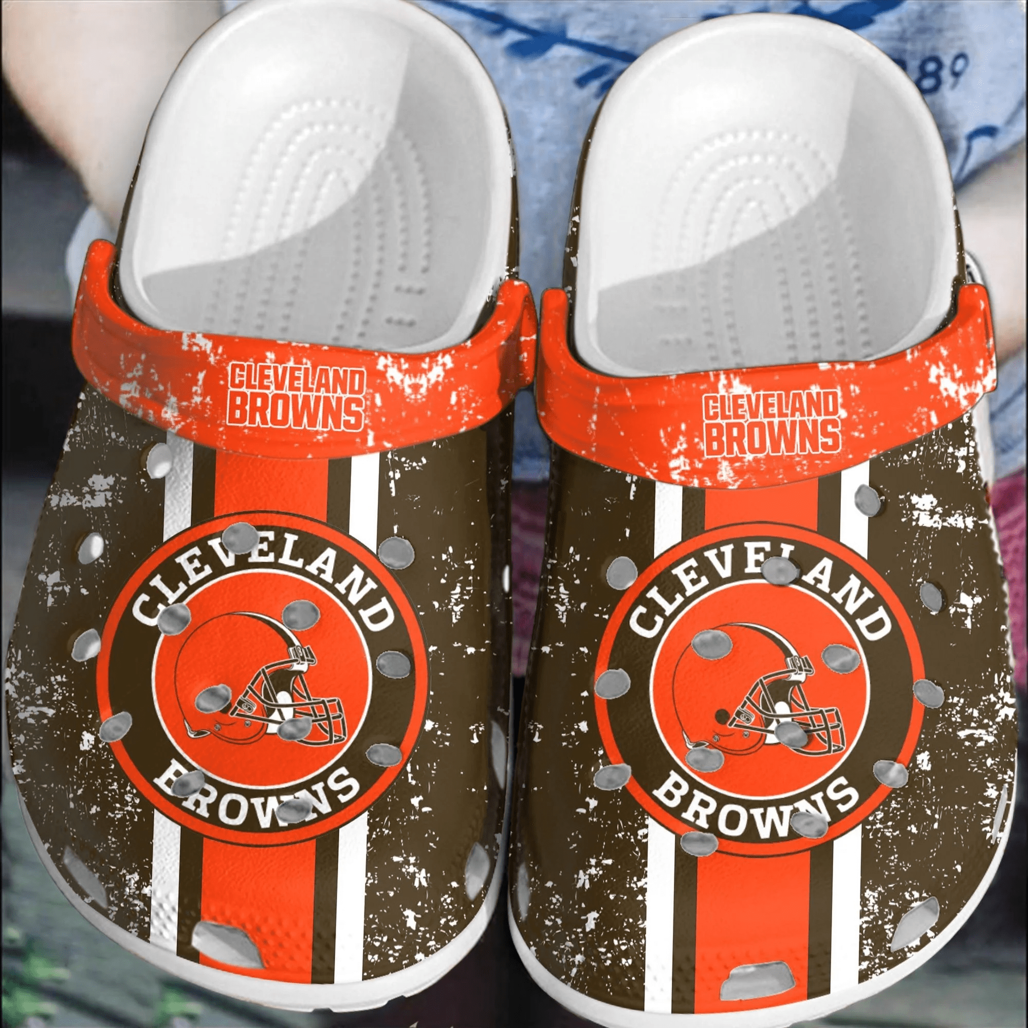 NFL Cleveland Browns Football Crocband Clogs Shoes Comfortable Crocss For Men Women