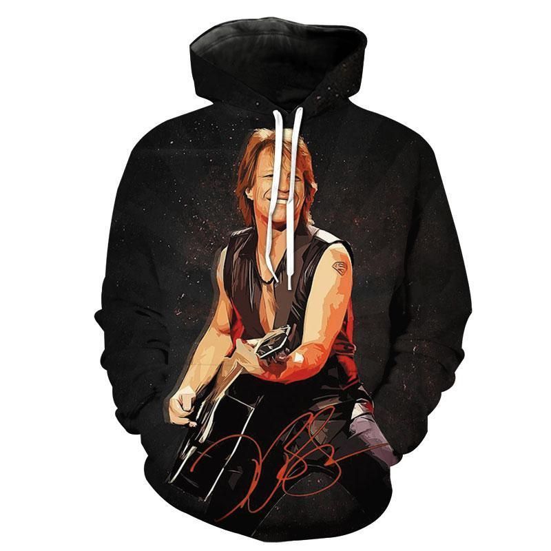 Cool Custom Hoodie Bon Jovi 3D Full Over Print Hoodie Sweater Tshirt Lk 478 B3099 Hoodie 3D Pullover Zip Hoodie 3D