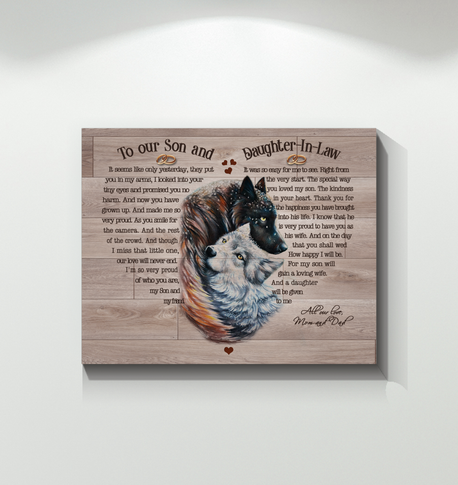 Wolf Son & Daughter-In-Law Premium Wall Art Canvas