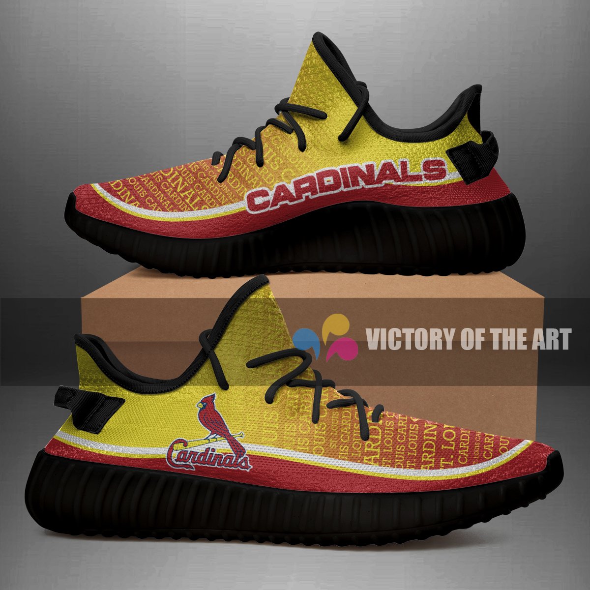 Words In Line Logo St. Louis Cardinals Yeezy Shoes