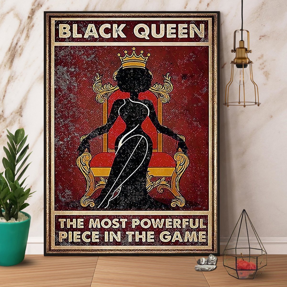 African American Black Queen The Most Powerful Piece In The Game Great Print Gift Poster No Frame