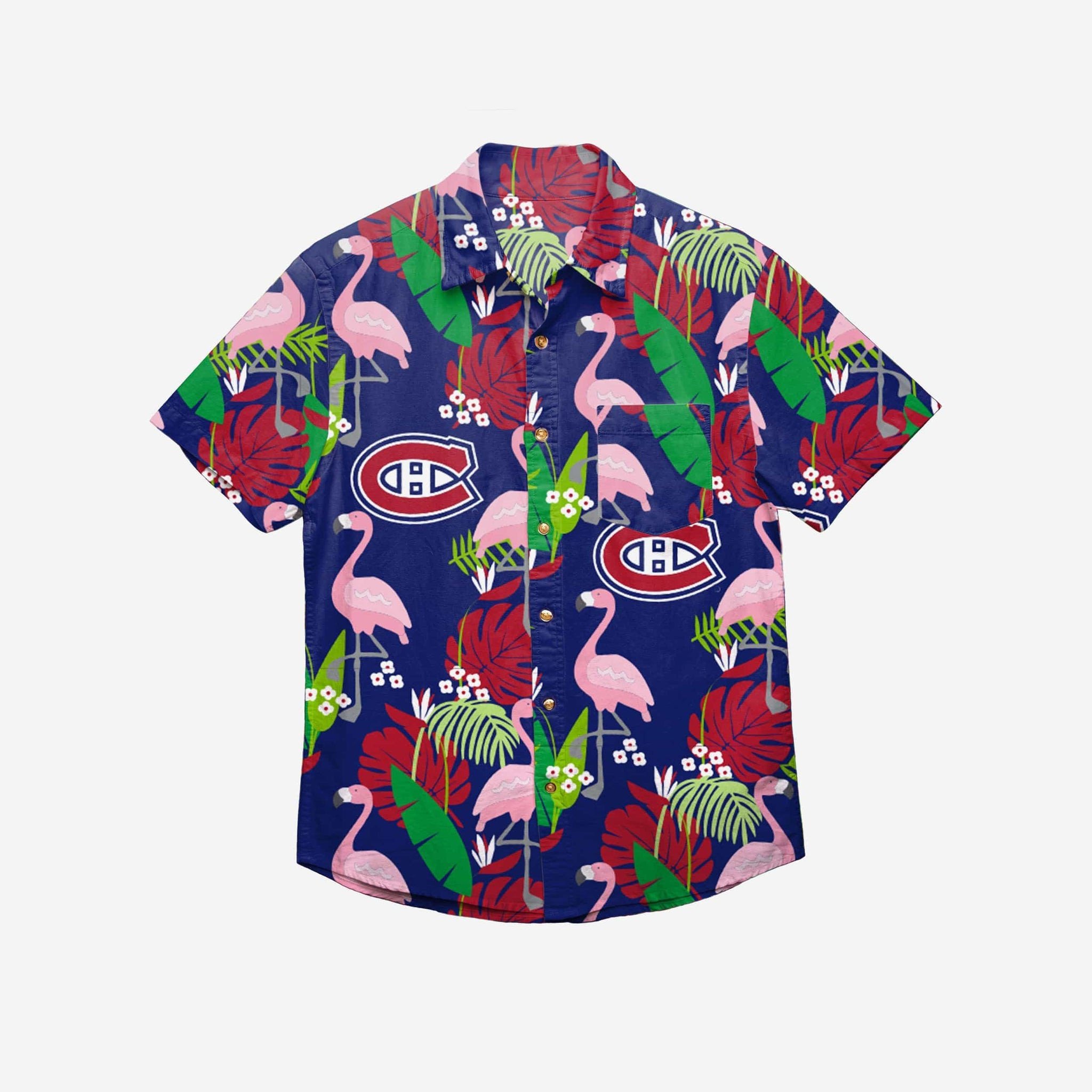 Montreal Canadiens Floral Button Up Hawaii Shirt Ha1406