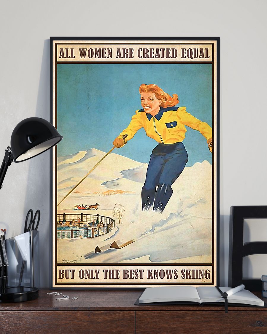 Skiing All Women Are Created Equal Vertical Canvas And Poster | Wall Decor Visual Art