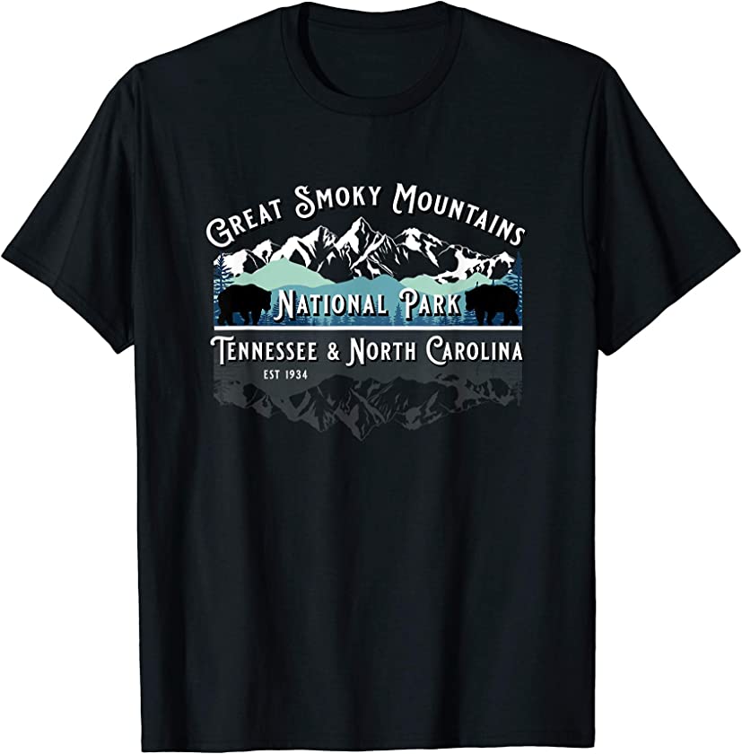 Vintage Great Smoky Mountains National Park Bear Hiking Camp T-Shirt