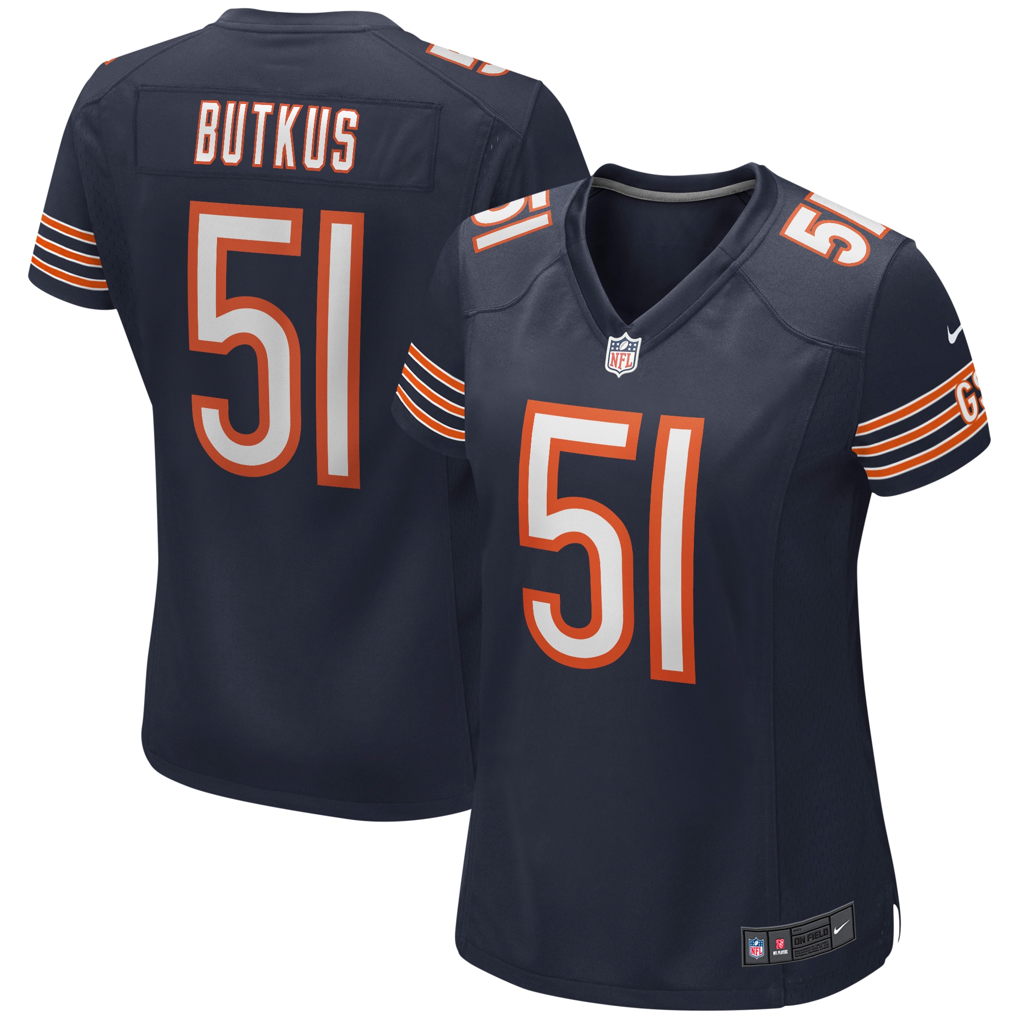 Women’s Chicago Bears Dick Butkus Navy Game Retired Player Jersey