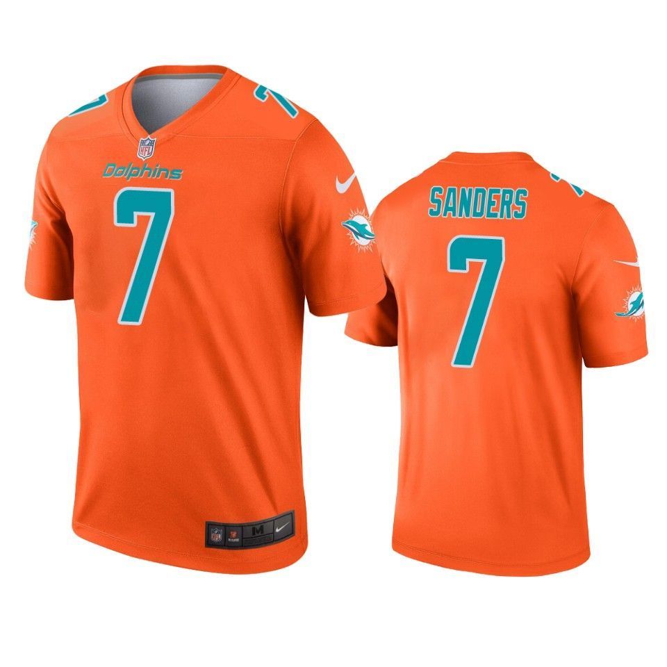 Dolphins Jason Sanders 2019 Inverted Legend Orange Jersey