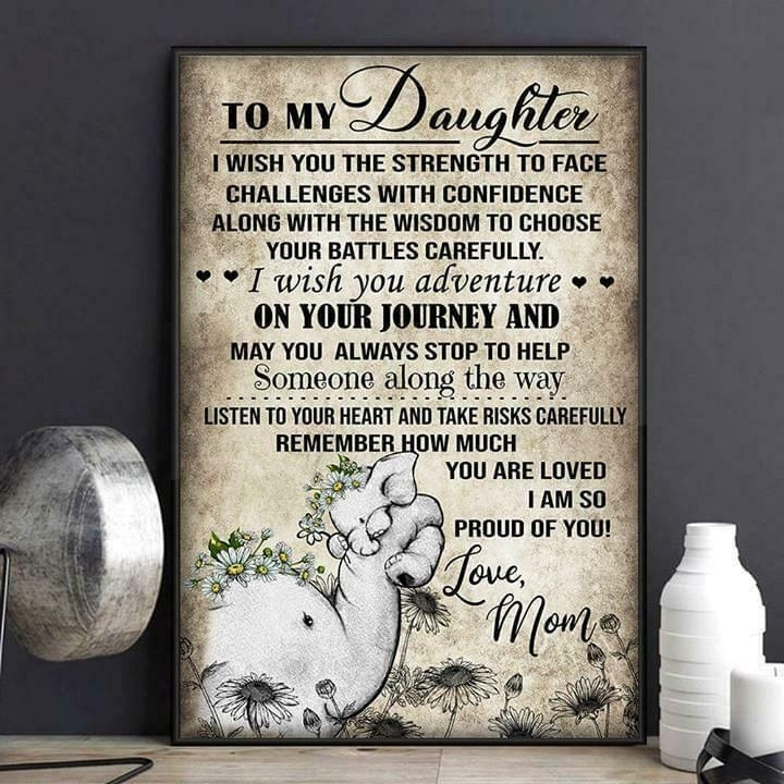 Elephants To Daughter I Am So Proud Of You Poster Canvas