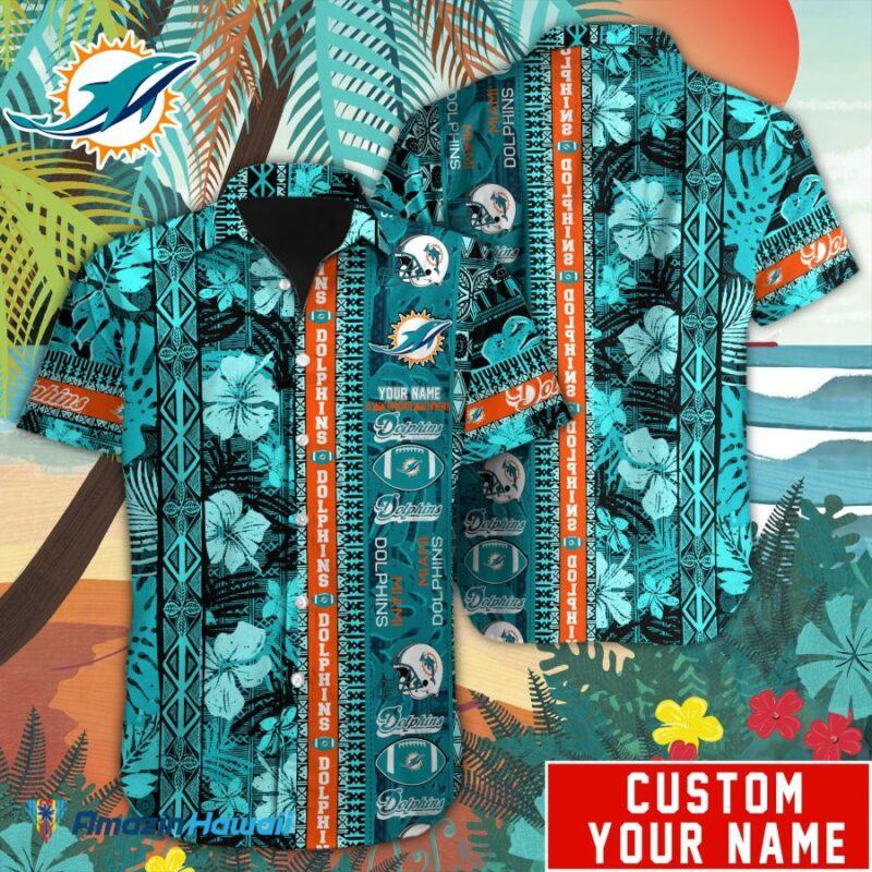 Miami Dolphins Nfl-Hawaiian Shirt Custom M-38780, Custom Hawaiian Shirt, Hawaiian Beach Short