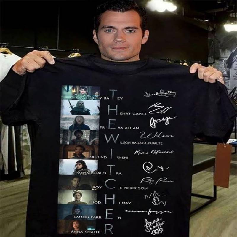 the witcher all cast signatures t shirt