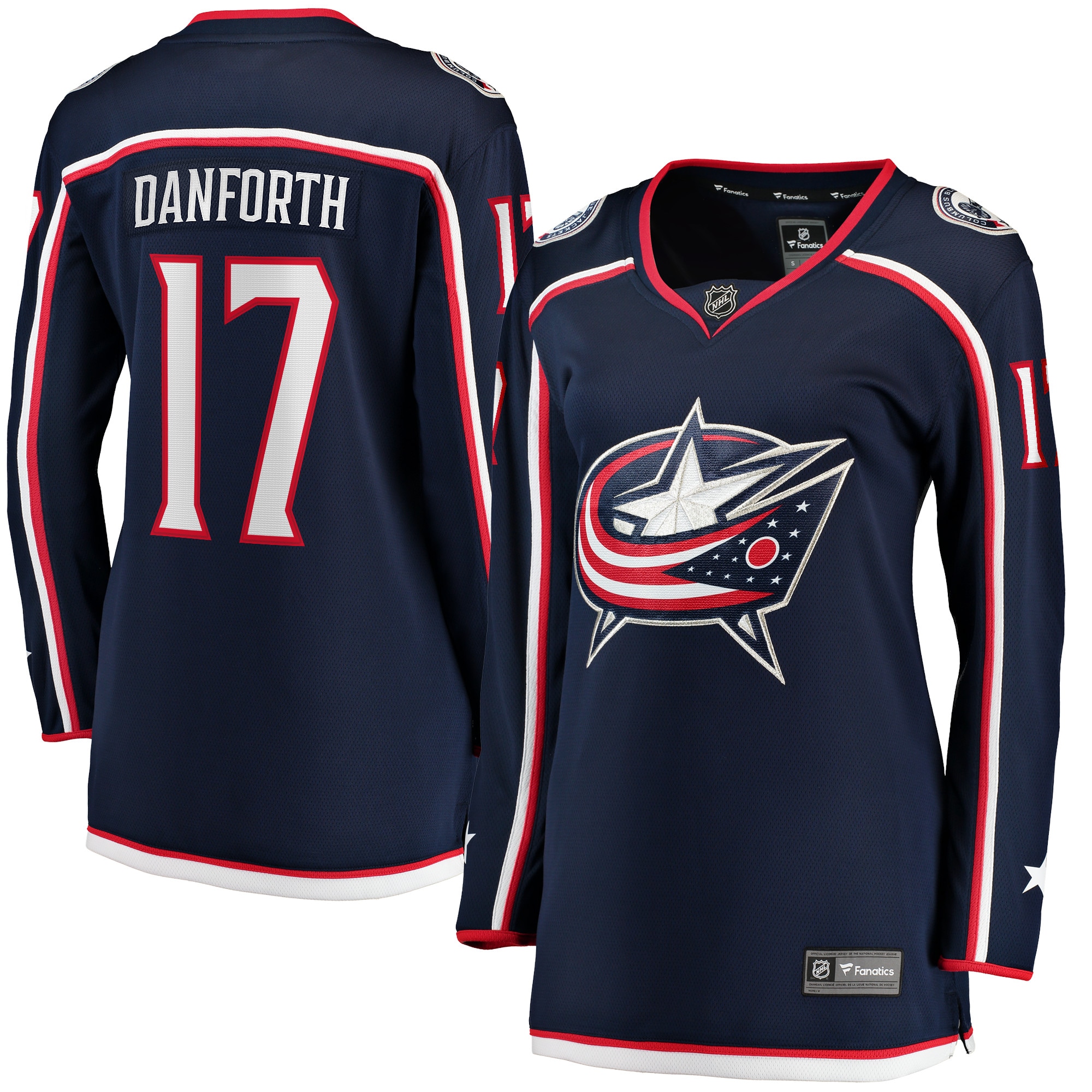 Women's Columbus Blue Jackets Justin Danforth Navy Home Breakaway Player Jersey