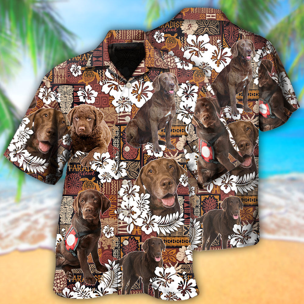 Chesapeake Bay Retriever Dog Tropical Floral Hawaii Shirt Ha57995