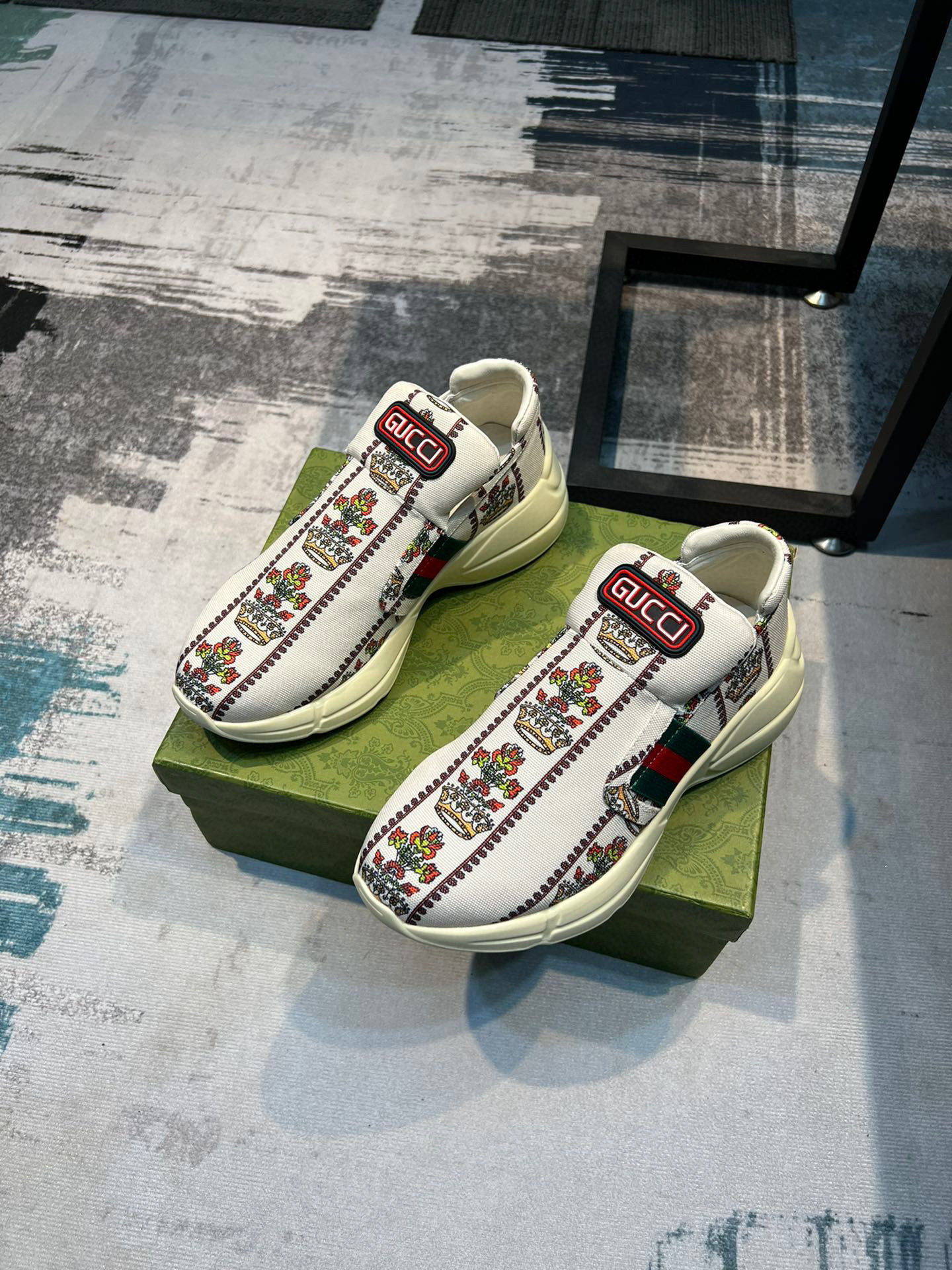 Gucci Casual Rubber Sole Printing Shoes Sneakers SNK595984657