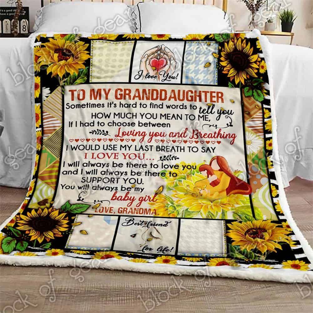 To My Grannddaughter, Loving You Sofa Throw Blanket