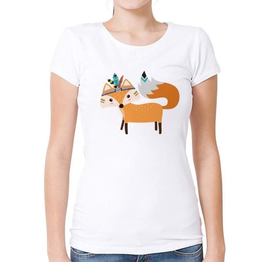 New Fashion Lovely Cartoon Fox Print T Shirt Women Short Sleeve O Neck Cute Tshirt 2018 Summer Clothes Casual Tops Tees