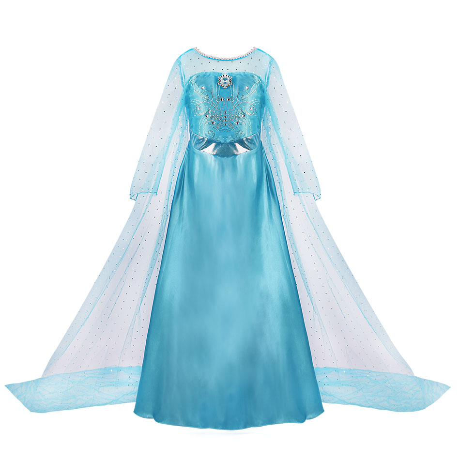 Snow Queen 2 NEW Elsa Anna Dress for Girls Halloween Fancy Clothes Children Birthday Party Cosplay Princess Costume Outfits Wig alx