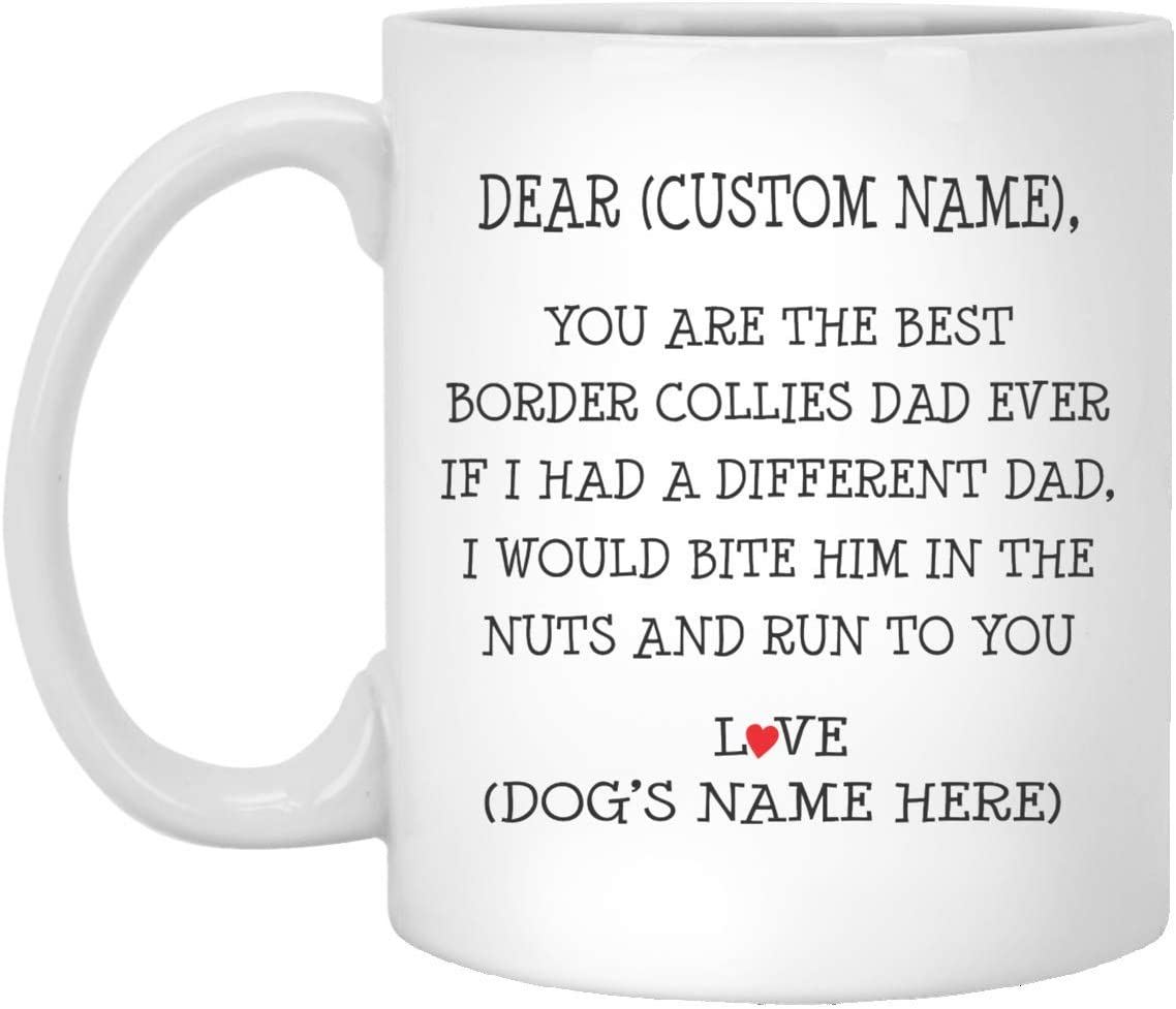 Border Collies Gifts For Men, Best Border Collies Dad Ever, Personalized Border Collies Mug, Border Collies Dad Mug, Gifts For Father Day