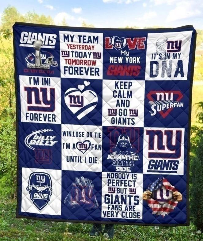 New York Giants Quilt Blanket For Fan Gift Idea