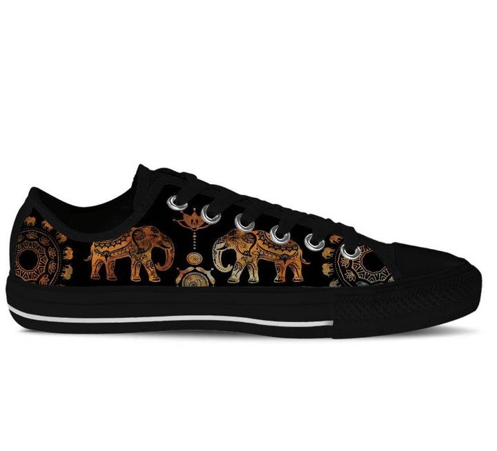 Ethnic Elephant Black Version Tennis Low Top Shoes Sneakers Pn206278Sb