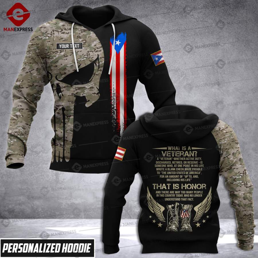 VH CUSTOMIZE PUERTO RICO ARMY HOODIE 3D ALL OVER PRINT 2310 HVQ