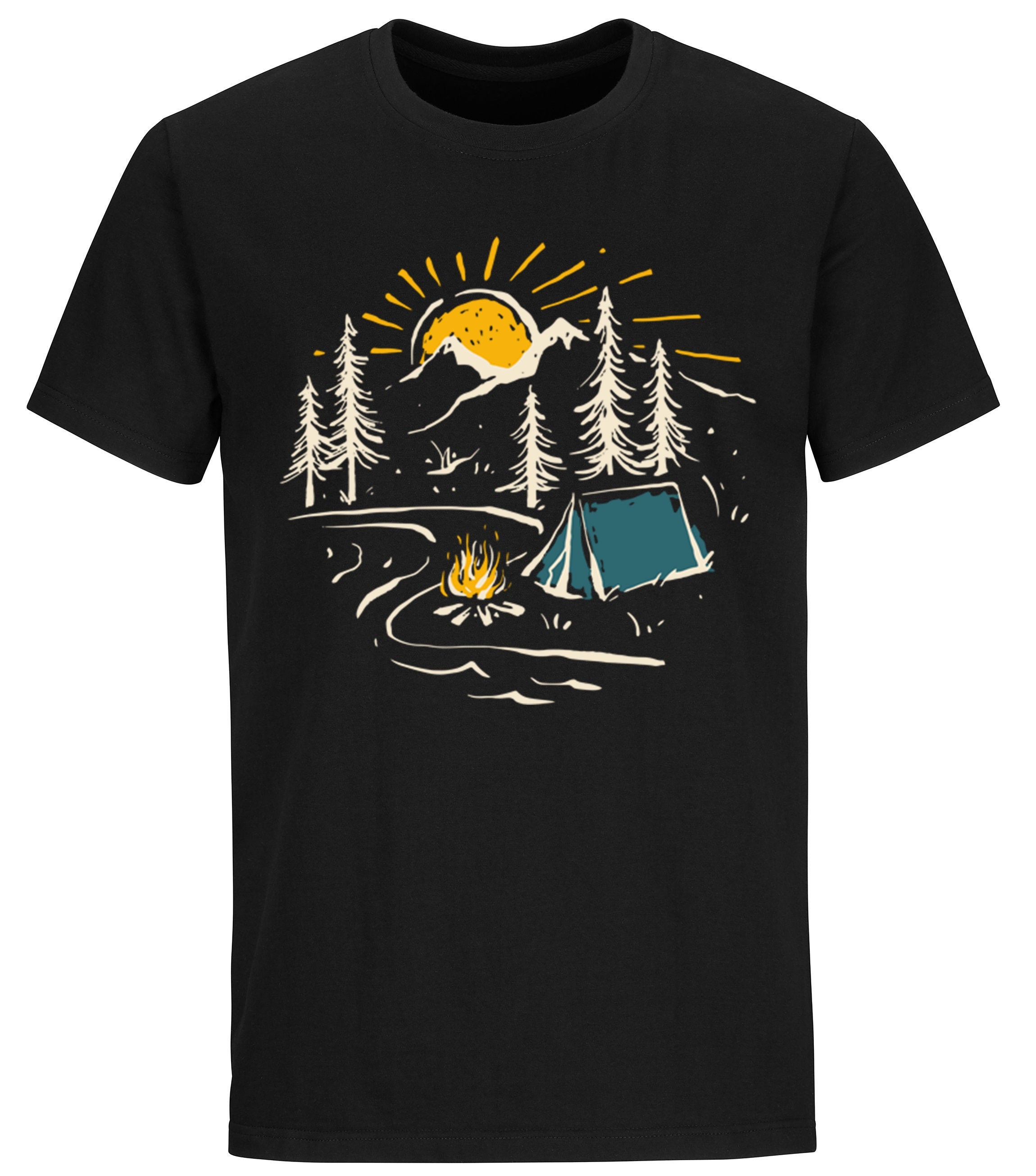 Outdoor Shirts Wilderness Graphic Tee  Mountain Themed T Shirt Hiking Tees Camping Shirts Forest Shirts