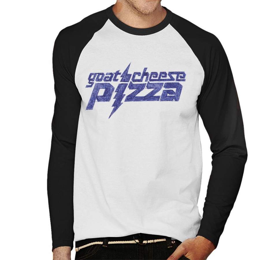 Zits Blue Goats Cheese Pizza Men’s Baseball Long Sleeved T-Shirt