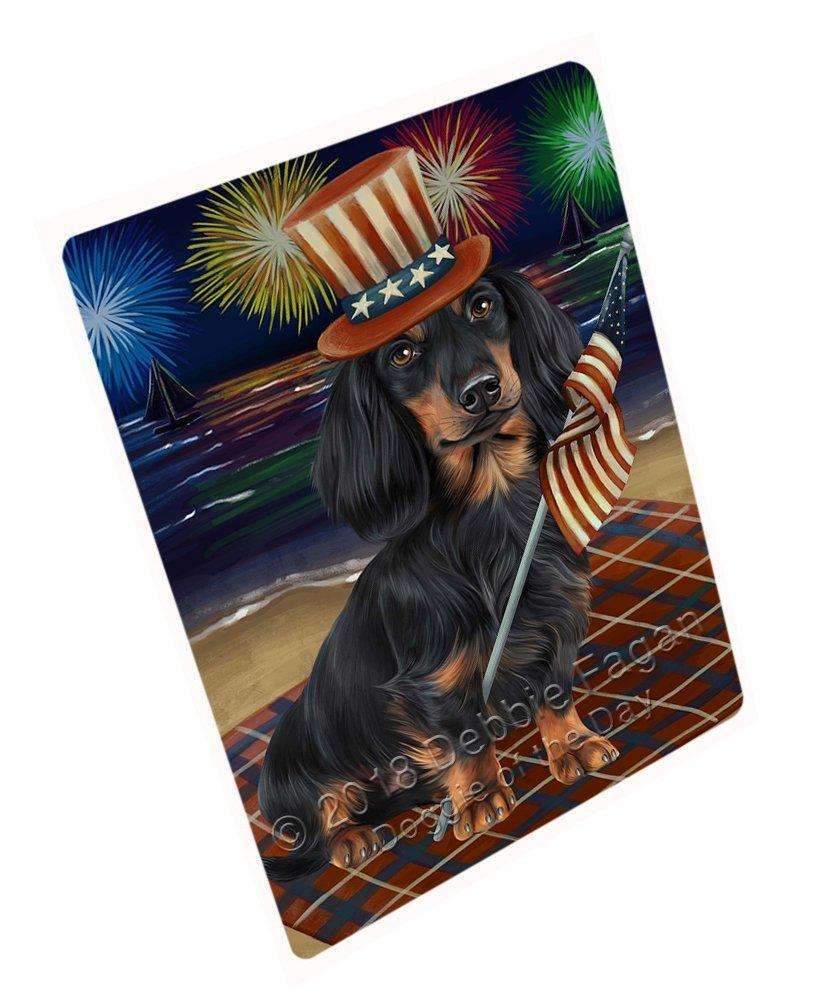 4Th Of July Independence Day Firework Dachshund Dog Blanket Blnkt53724