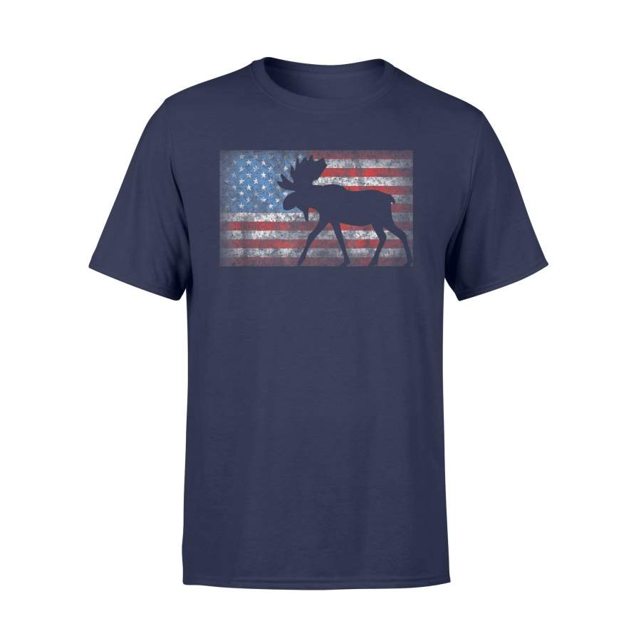 American Flag Moose 4th Of July Animal Gift T-Shirt