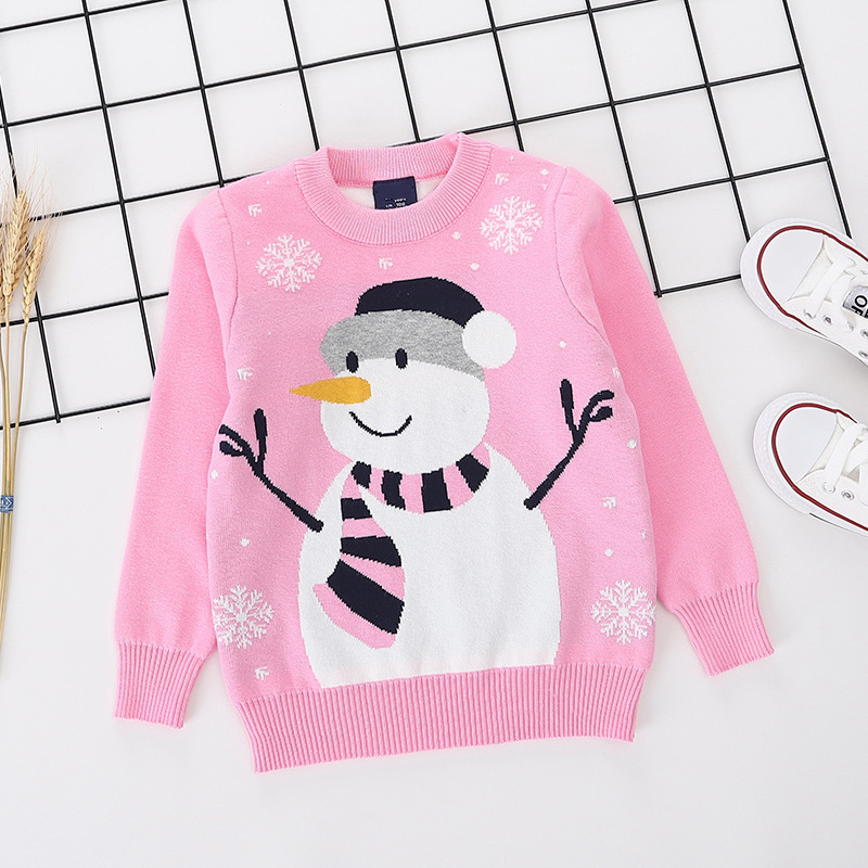 2-7Y Christmas Winter Baby Girls Boys Sweaters Woolly Jumper Coat Kids Knitting Pullovers Long Sleeve Knitwear Children Clothes alx