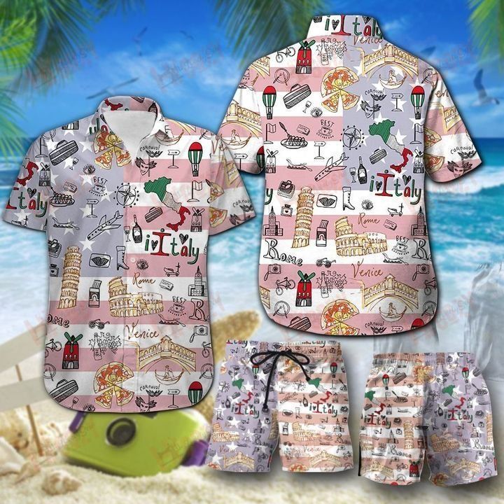 Italy Hawaiian Shirts Shorts Ha59256