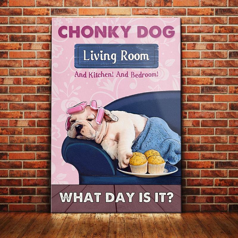 Bulldog Canvas And Poster Chonky Dog Living Room | Art Print | Home Decor | Room Decor | Wall Art