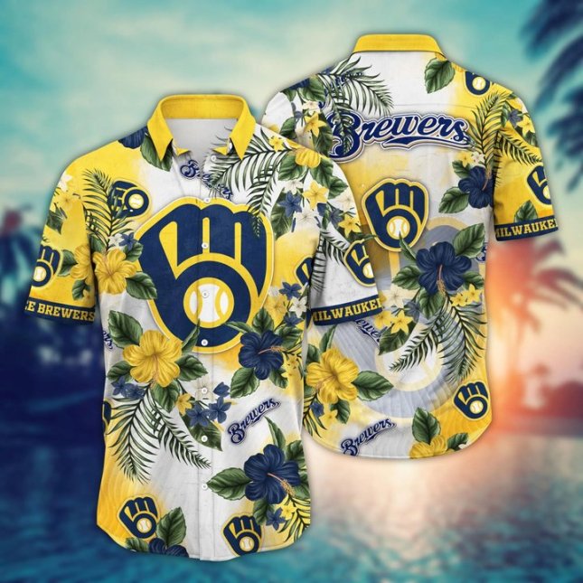 Milwaukee Brewers Hawaiian Shirt Island Bloom